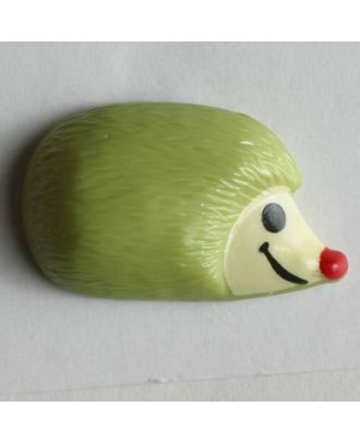 hedgehog button - Size: 18mm - Color: green - Art.No. 251324