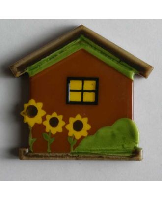 House button - Size: 30mm - Color: brown - Art.No. 340502