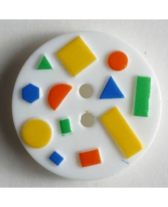 Children- and craft button - Size: 15mm - Color: white - Art.No. 221640
