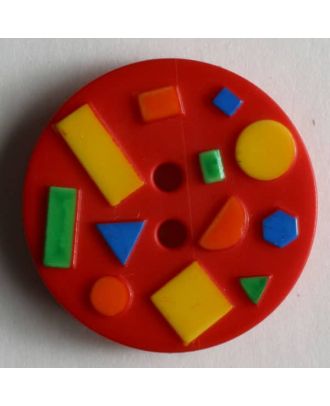 Children- and craft button - Size: 18mm - Color: red - Art.No. 241046