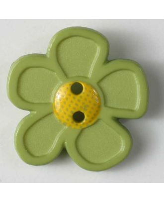 Flower button - Size: 20mm - Color: green - Art.No. 280864