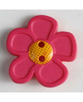 Flower button - Size: 20mm - Color: pink - Art.No. 280865