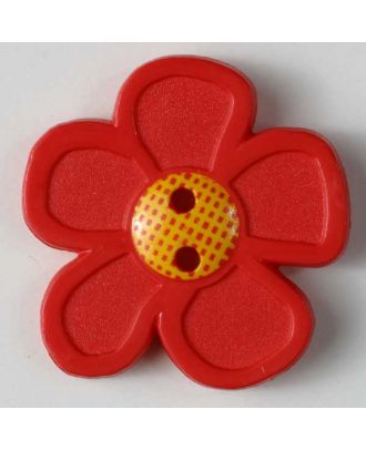 Flower button - Size: 20mm - Color: red - Art.No. 280866