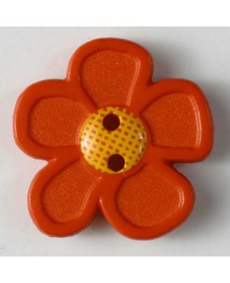 Flower button - Size: 28mm - Color: red - Art.No. 340556