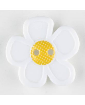 Flower button - Size: 20mm - Color: white - Art.No. 280849