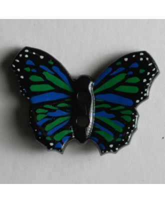 Butterfly button - Size: 28mm - Color: black - Art.No. 340557