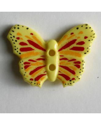 Butterfly button - Size: 28mm - Color: yellow - Art.No. 340558