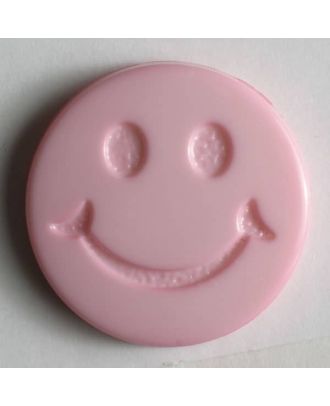 Smily button - Size: 15mm - Color: pink - Art.No. 201372