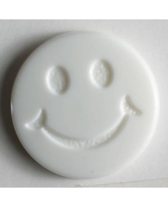 Smily button - Size: 15mm - Color: white - Art.No. 201370