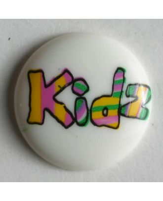 Kidz button - Size: 15mm - Color: white - Art.No. 211571