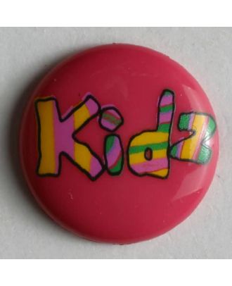 Kidz button - Size: 15mm - Color: pink - Art.No. 211573
