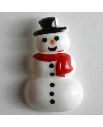 Snow man button - Size: 28mm - Color: white - Art.No. 340618