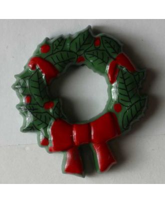 Christmas button - Size: 28mm - Color: green - Art.No. 340617