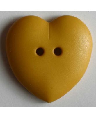 Heart button - Size: 23mm - Color: yellow - Art.No. 259049