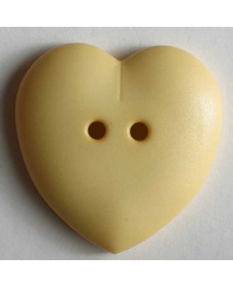 Heart button - Size: 15mm - Color: yellow - Art.No. 219115