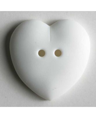 Heart button - Size: 23mm - Color: white - Art.No. 259026