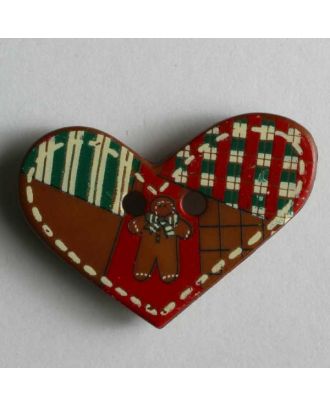 Heart button - Size: 25mm - Color: brown - Art.No. 280775