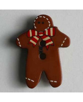 Ginger bread button - Size: 25mm - Color: red - Art.No. 280777