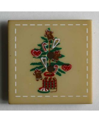 Christmas button - Size: 25mm - Color: beige - Art.No. 280784