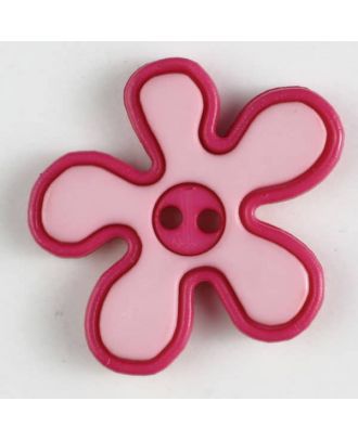 polyamide button, flower, 2-holes - Size: 20mm - Color: pink - Art.No. 281042