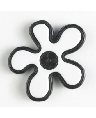 polyamide button, flower, 2-holes - Size: 20mm - Color: white - Art.No. 281038