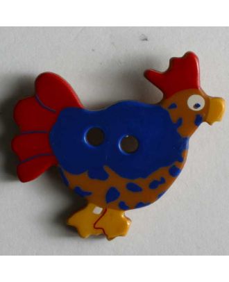 Rooster button - Size: 25mm - Color: brown - Art.No. 280790