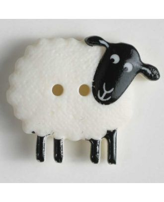 Sheep button - Size: 23mm - Color: white - Art.No. 320610