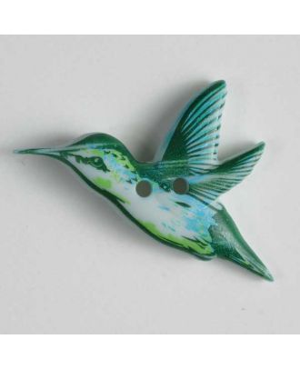 Bird button - Size: 28mm - Color: green - Art.No. 360418