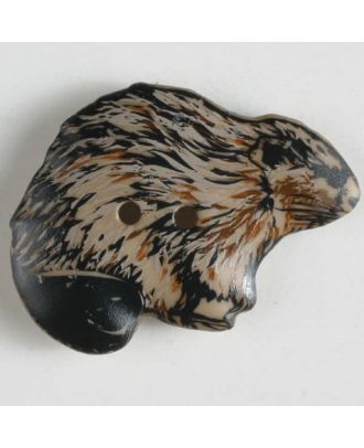beaver button - Size: 28mm - Color: brown - Art.No. 360419