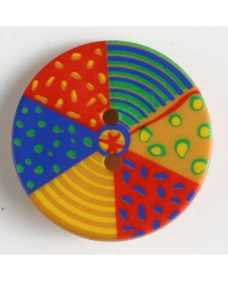 Beach ball button - Size: 22mm - Color: orange - Art.No. 320614