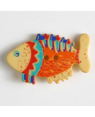 Fish button - Size: 30mm - Color: yellow - Art.No. 370311