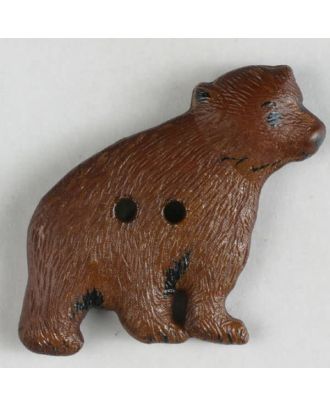 Bear button - Size: 32mm - Color: brown - Art.No. 370328