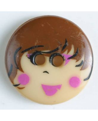 novelty button - Size: 18mm - Color: brown - Art.-Nr.: 261146