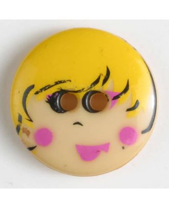 novelty button - Size: 13mm - Color: yellow - Art.-Nr.: 221804