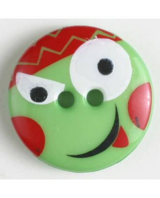 novelty button - Size: 18mm - Color: green - Art.-Nr.: 261150