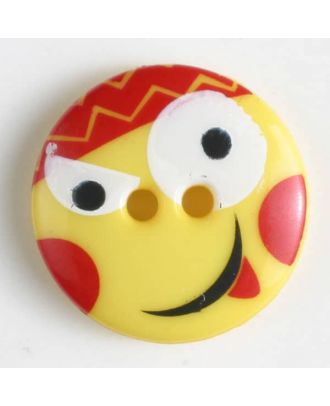 novelty button - Size: 18mm - Color: yellow - Art.-Nr.: 261151