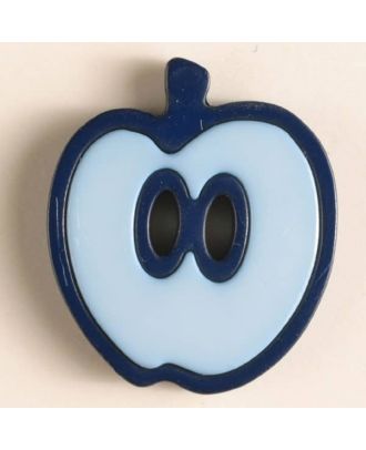 apple  button 2 holes - Size: 25mm - Color: blue - Art.No. 330770