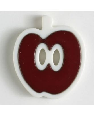 apple  button 2 holes - Size: 25mm - Color: wine red - Art.No. 330776