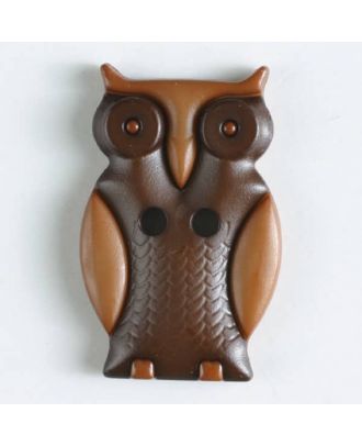 Owl with two holes - Size: 25mm - Color: brown - Art.No. 330796