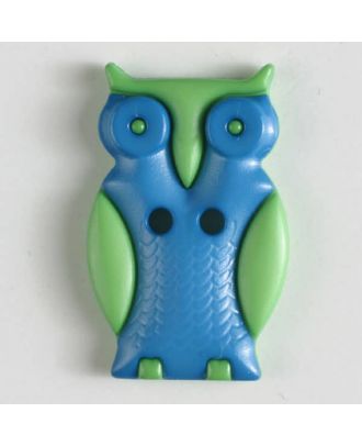 Owl with two holes - Size: 25mm - Color: blue - Art.No. 330798