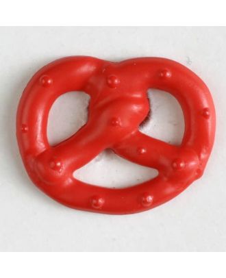 pretzel button with shank - Size: 20mm - Color: red - Art.No. 281025