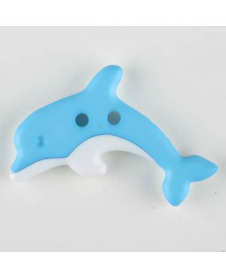 dolphin, 2 holes - Size: 30mm - Color: blue - Art.-Nr.: 341127