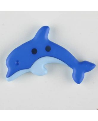 dolphin, 2 holes - Size: 30mm - Color: blue - Art.-Nr.: 341128