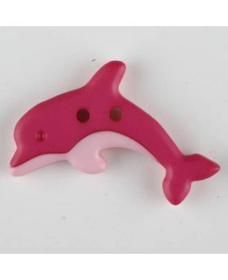 dolphin, 2 holes - Size: 30mm - Color: pink - Art.-Nr.: 341131