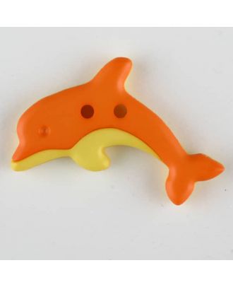 dolphin, 2 holes - Size: 30mm - Color: orange - Art.-Nr.: 341132