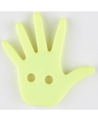 hand, 2 holes - Size: 25mm - Color: yellow - Art.No. 331034