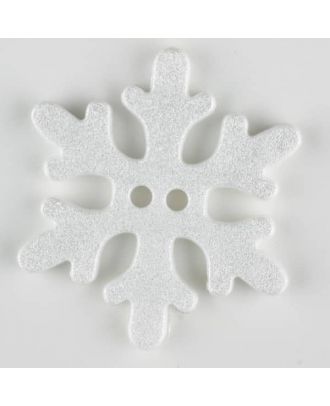 snowflake, 2 holes - Size: 34mm - Color: white - Art.-Nr.: 371138