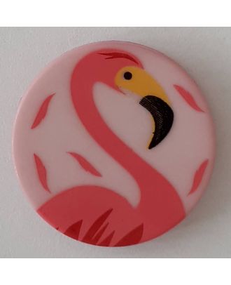 novelty button flamingo with shank - Size: 15mm - Color: pink - Art.No. 261295