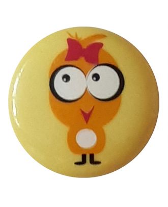 novelity button "chicken" with shank - Size: 15mm - Color: yellow - Art.No. 261310