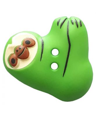 novelity button sloth with two holes - Size: 25mm - Color: grün - Art.No. 341302